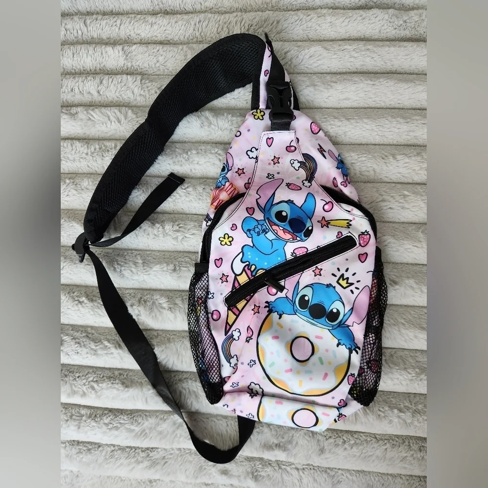 Stitch Pink Donut Sling Bag